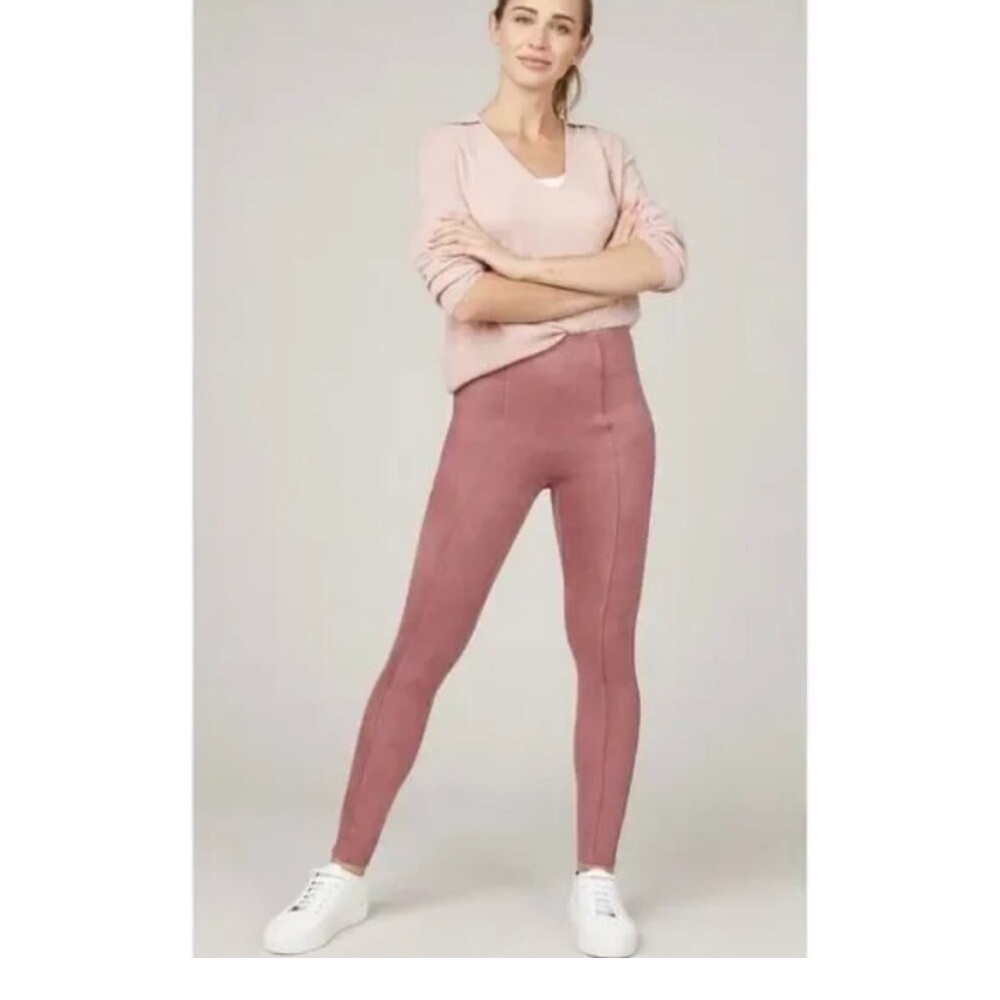 NWT SPANX Faux Suede Leggings Size 1X Rich Rose High Waist